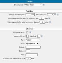 Filtros para envio de e-mail marketing